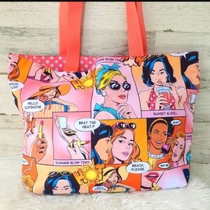 ESTEE LAUDER-Colorful Comic Print Tote Bag 🩷🧡